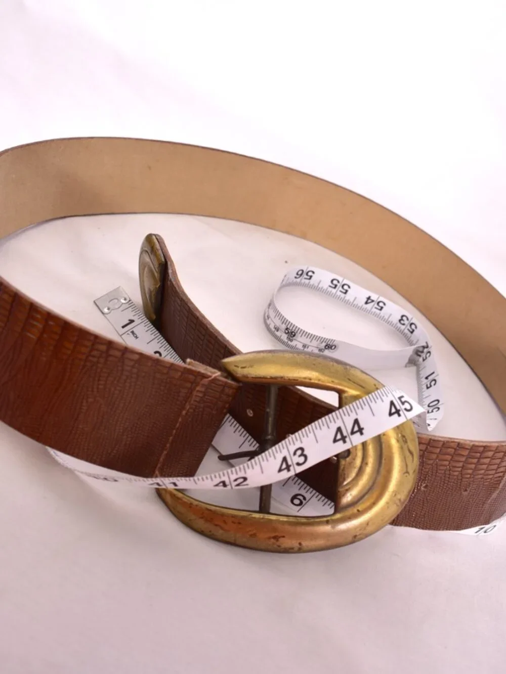 Brown 2 Inch Belt With Gold Buckle